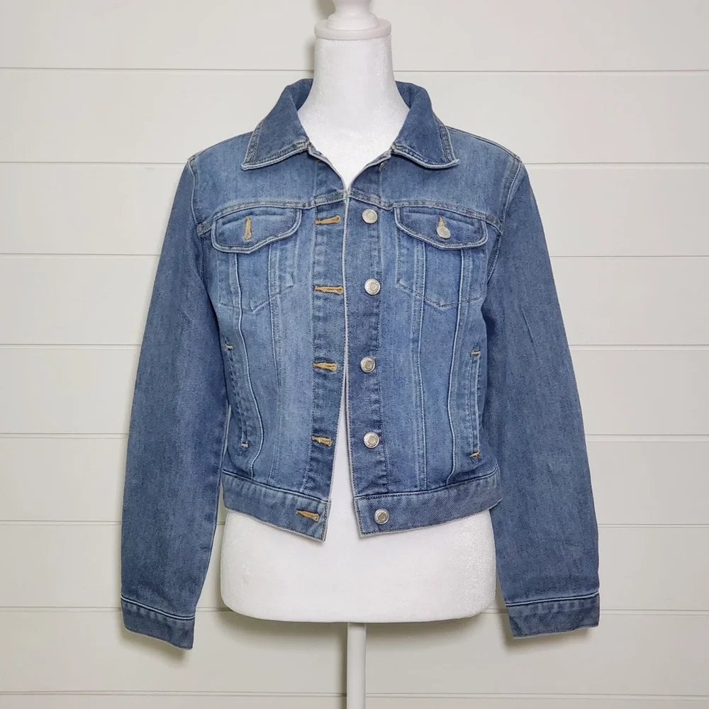 Old Navy Blue Denim classic Jeans Jacket Girl Size S‎